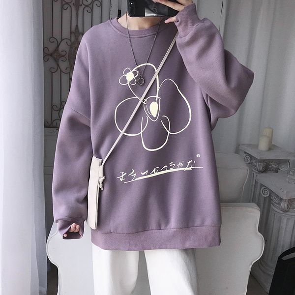 2019 autumn and winter new korean print embroidery sweatshirt loose bf wind couple shirt gray green blue / purple m-2xl, Black
2019 autumn and winter new korean print embroidery sweatshirt loose bf wind couple shirt gray green blue / purple m-2xl, Black
