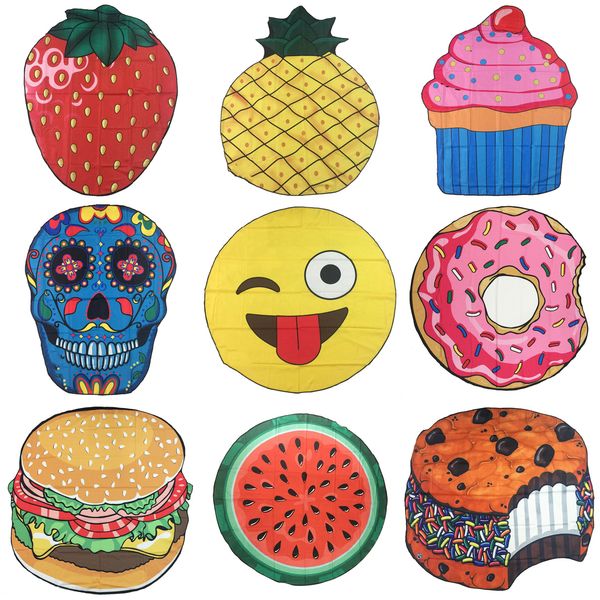 round printed emoji fruits beach towels skull doughnut hamberger seaside towel shawl bbq mats beach mat
round printed emoji fruits beach towels skull doughnut hamberger seaside towel shawl bbq mats beach mat