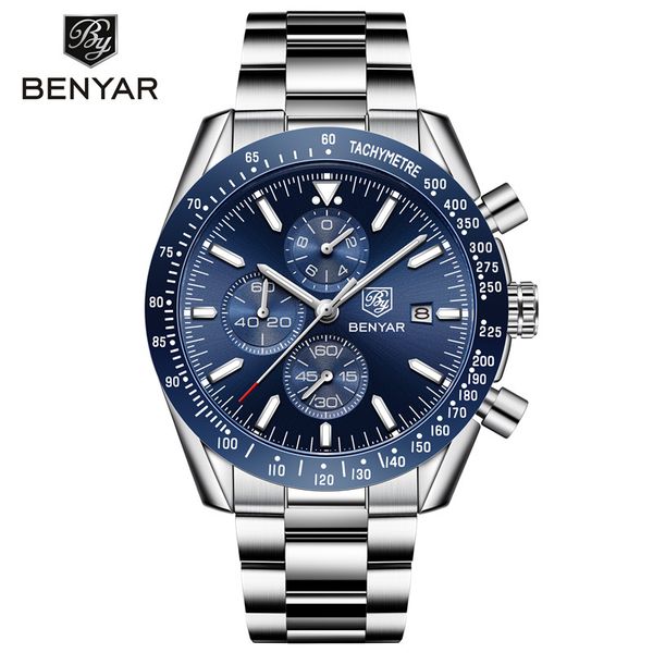 men's watches benyar silicone strap waterproof sports quartz watch men chronograph clock relogio masculino, Slivery;brown
men's watches benyar silicone strap waterproof sports quartz watch men chronograph clock relogio masculino, Slivery;brown