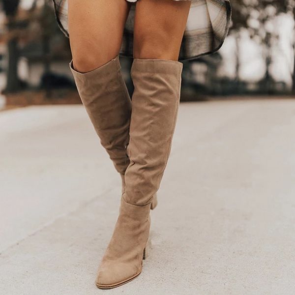 2019 new women warm boots autumn and winter pointed thicken with side zipper knee high boots fashion elastic women's shoes, Black
2019 new women warm boots autumn and winter pointed thicken with side zipper knee high boots fashion elastic women's shoes, Black