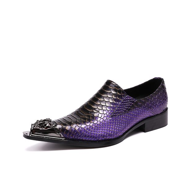 men's shoes with metal toe snakeskin wedding black and purple evening party hairdress dress shoes medium heel men
men's shoes with metal toe snakeskin wedding black and purple evening party hairdress dress shoes medium heel men