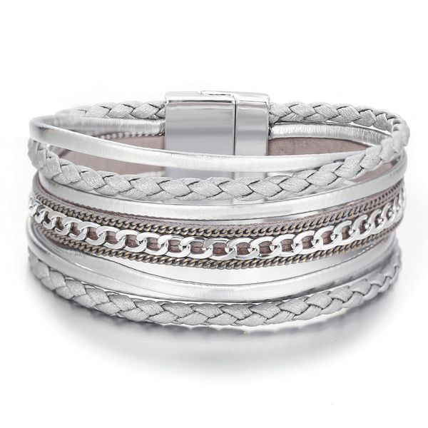 silver chain man skin bracelet originality concise artificial weave magnetic buckle bracelet, Golden;silver
silver chain man skin bracelet originality concise artificial weave magnetic buckle bracelet, Golden;silver