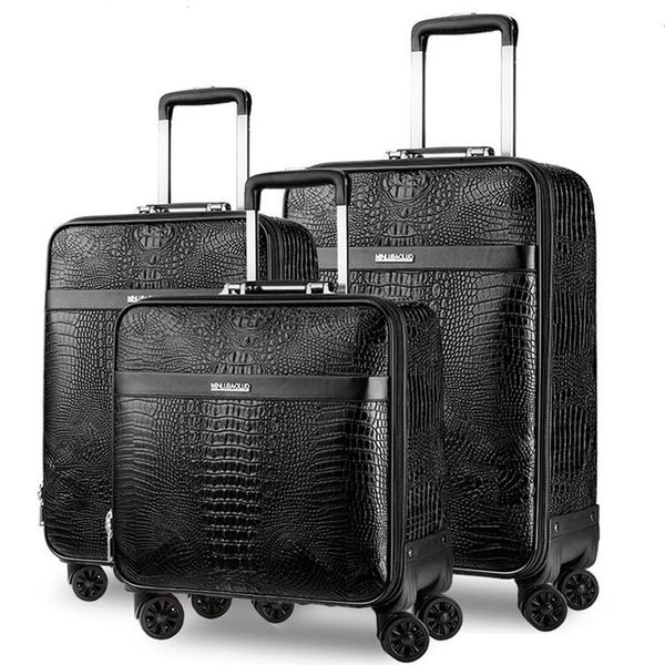 2018 new men crocodile pattern genuine cow leather cabin trolley suitcase carry on business rolling luggage travel bag on wheels
2018 new men crocodile pattern genuine cow leather cabin trolley suitcase carry on business rolling luggage travel bag on wheels