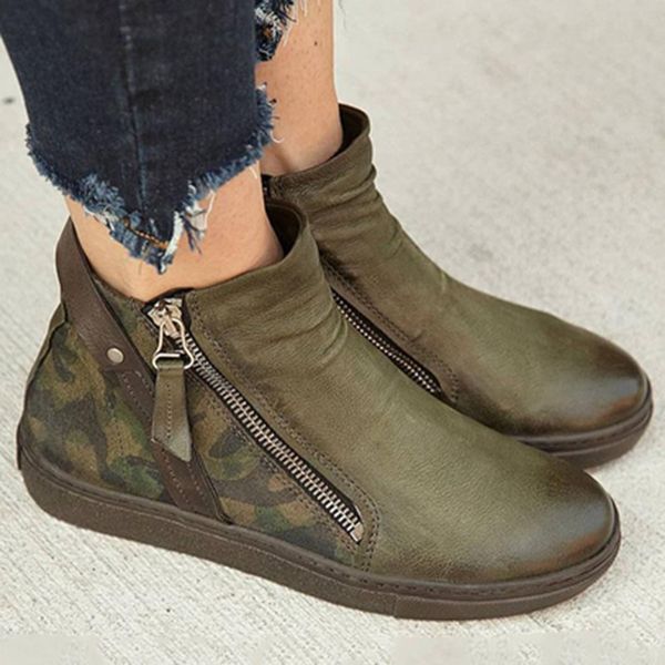 2019 autumn new boots women camouflage leather boots female round toe western ankle british style zapatos de mujer, Black
2019 autumn new boots women camouflage leather boots female round toe western ankle british style zapatos de mujer, Black