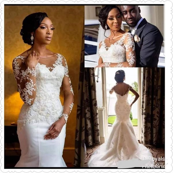 mermaid lace applique long sleeve vintage beach corset princess african nigeria lace wedding dresses bridal gowns beading bling 2019, White
mermaid lace applique long sleeve vintage beach corset princess african nigeria lace wedding dresses bridal gowns beading bling 2019, White