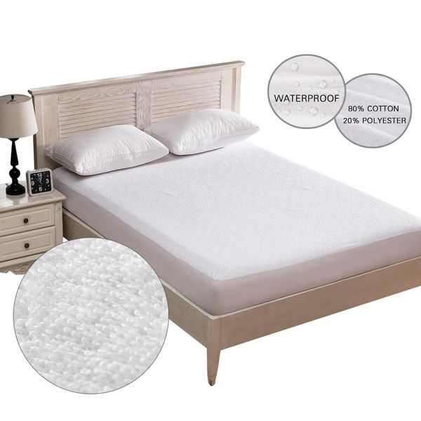 cotton terry waterproof mattress cover bed soft cover mattress pad protector anti-mite white fitted sheet air-permeable cover53 
cotton terry waterproof mattress cover bed soft cover mattress pad protector anti-mite white fitted sheet air-permeable cover53