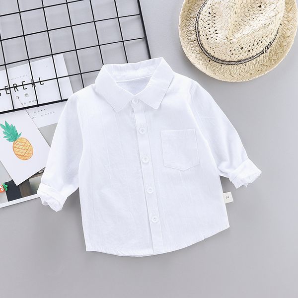 2019 korean-style boy's children's shirt autumn long-sleeve blouse baby solid color boy's shirt, White;black
2019 korean-style boy's children's shirt autumn long-sleeve blouse baby solid color boy's shirt, White;black