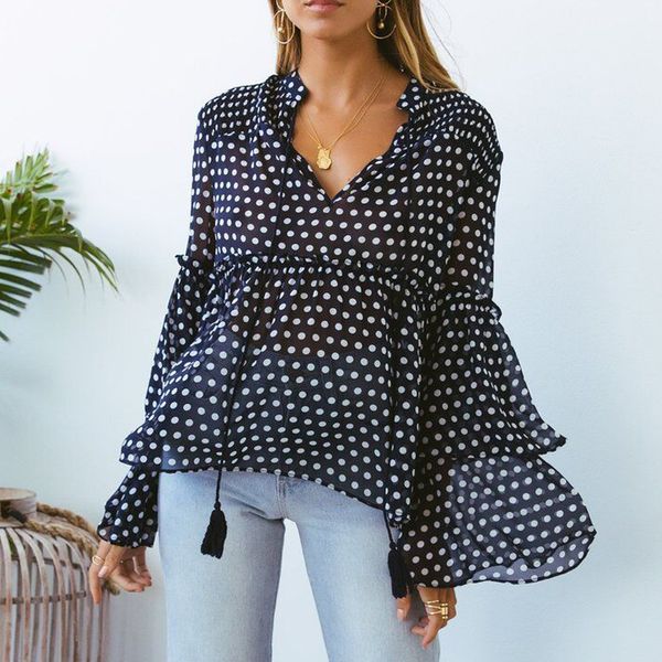 лето элегантной моды печататься точка волны рыхлый труба sleev женская рубашка v-образным вырезом блузки рубашки женские топы и блузки 2019, White
лето элегантной моды печататься точка волны рыхлый труба sleev женская рубашка v-образным вырезом блузки рубашки женские топы и блузки 2019, White