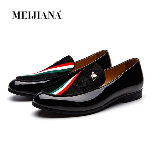 meijiana men velvet slippers loafers embroidery and peace moccasins color strip with metal buckle men's dress shoes formal flats, Black
meijiana men velvet slippers loafers embroidery and peace moccasins color strip with metal buckle men's dress shoes formal flats, Black