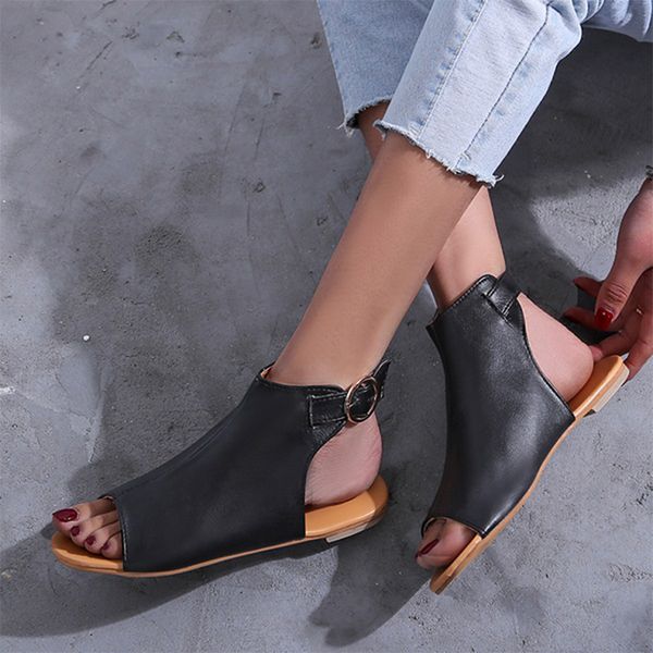 summer woman sandals women peep toe flats female buckle strap shoes women's solid ladies casual beach footwear plus size 2020, Black
summer woman sandals women peep toe flats female buckle strap shoes women's solid ladies casual beach footwear plus size 2020, Black