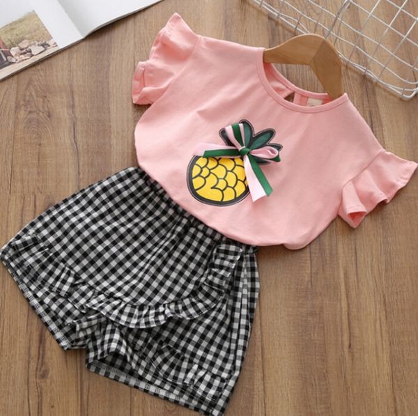 girls clothes sets pineapple printed kids plaid shorts 2pcs sets short sleeve children outfits casual summer kids clothing wzw-yw2854, White
girls clothes sets pineapple printed kids plaid shorts 2pcs sets short sleeve children outfits casual summer kids clothing wzw-yw2854, White