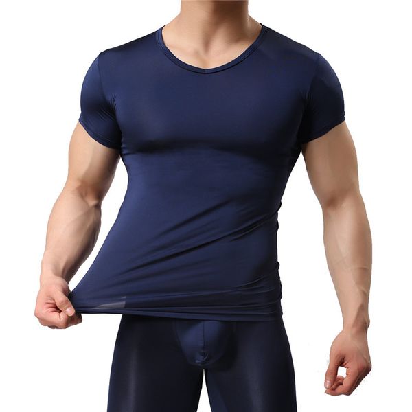 man undershirt ice silk spandex sheer t shirts male nylon v-neck short sleeves ultra-thin cool thermal sleepwear undershirt, Black;brown
man undershirt ice silk spandex sheer t shirts male nylon v-neck short sleeves ultra-thin cool thermal sleepwear undershirt, Black;brown