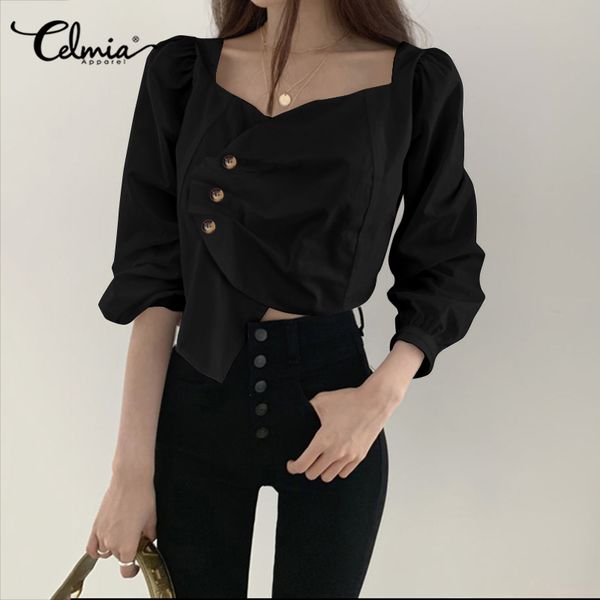 women's blouses & shirts 2021 ruffles celmia plus size square collar shirt women asymmetrical long sleeve buttons casual solid, White
women's blouses & shirts 2021 ruffles celmia plus size square collar shirt women asymmetrical long sleeve buttons casual solid, White