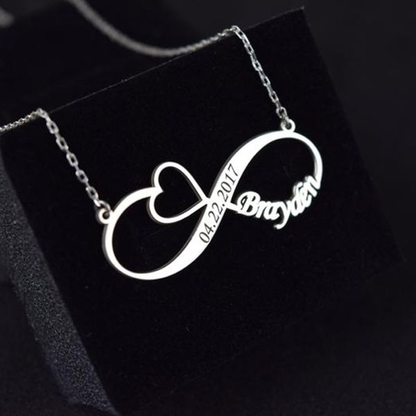 rir custom heart love necklaces personalized handmade infinity name necklace gold and rose gold gift for her, Silver
rir custom heart love necklaces personalized handmade infinity name necklace gold and rose gold gift for her, Silver