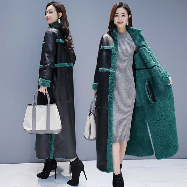 women lamb fur coat 2020 autumn winter plus size long parkas coat two side wearing suede fur jacket faux leather n828, Black
women lamb fur coat 2020 autumn winter plus size long parkas coat two side wearing suede fur jacket faux leather n828, Black