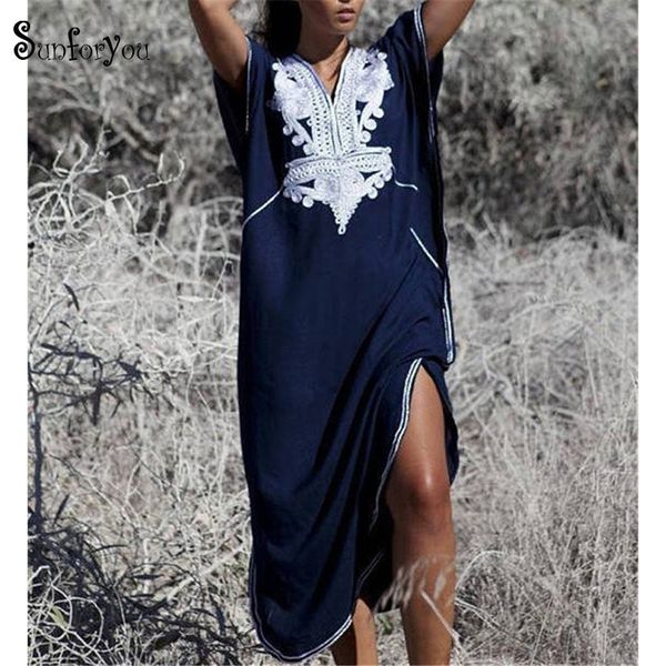 embroider long cotton beach cover up pareos de playa mujer beach wear plus size bikini cover up robe plage sarong tunic, Blue;gray
embroider long cotton beach cover up pareos de playa mujer beach wear plus size bikini cover up robe plage sarong tunic, Blue;gray