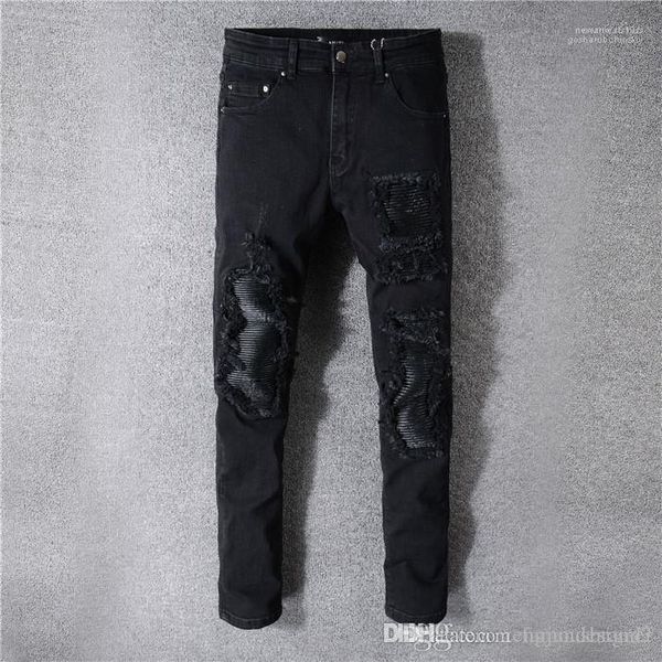 casual apparel mens new fashion designer hole black jeans button pocket fashion style homme clothing pencil pants, Blue
casual apparel mens new fashion designer hole black jeans button pocket fashion style homme clothing pencil pants, Blue