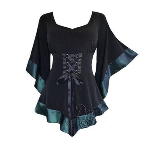 ladies blouse new puls size black costume womens tunic long gothic punk hip hop clothes, White
ladies blouse new puls size black costume womens tunic long gothic punk hip hop clothes, White
