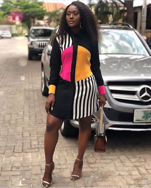 women summer long sleeve shirt dress 2019 streetwear office stripe knee-length casual dress black button loose midi party dress, Black;pink
women summer long sleeve shirt dress 2019 streetwear office stripe knee-length casual dress black button loose midi party dress, Black;pink