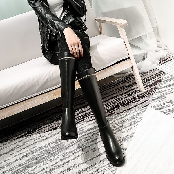 soft leather winter knight long boots high tube round toe 4cm medium heel women black knee-high boots large size 35-43
soft leather winter knight long boots high tube round toe 4cm medium heel women black knee-high boots large size 35-43