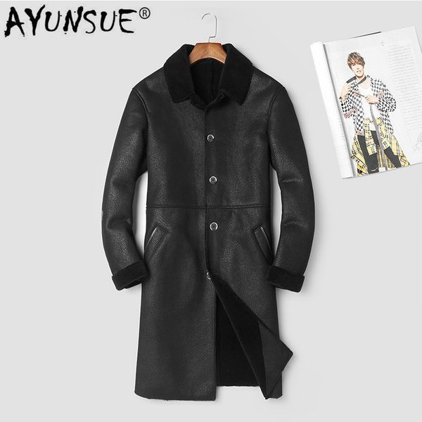 ayunsue genuine leather jacket men long real sheepskin coat 100% wool lining winter leather jackets vintage 87067-1 kj2992, Black
ayunsue genuine leather jacket men long real sheepskin coat 100% wool lining winter leather jackets vintage 87067-1 kj2992, Black