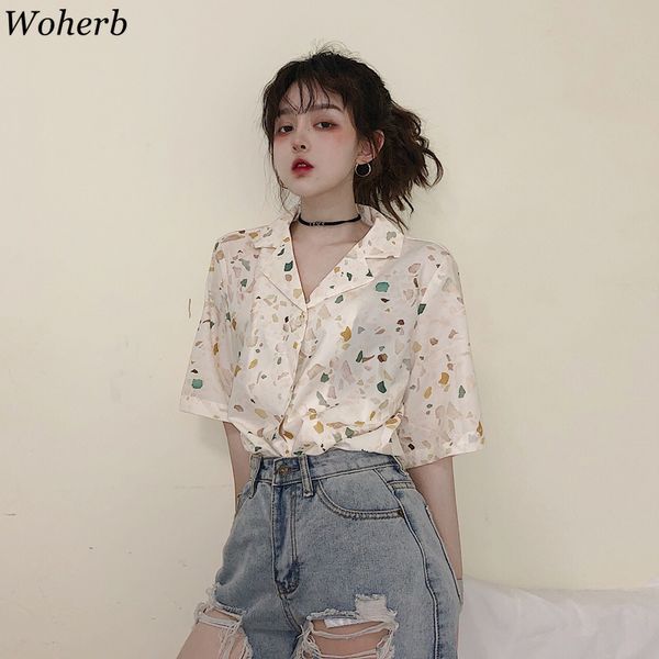 woherb print retro women shirt single breasted short sleeve blouse 2020 spring summer harajuku new chiffon blusa streetwear, White
woherb print retro women shirt single breasted short sleeve blouse 2020 spring summer harajuku new chiffon blusa streetwear, White
