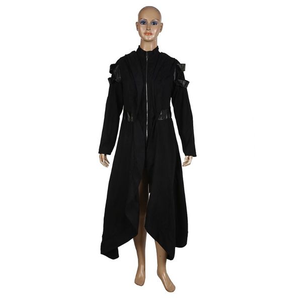 womens plus size autumn long sleeve punk gothic trench vintage overcoat hooded faux leahter patchwork asymmetric slim jacket, Black
womens plus size autumn long sleeve punk gothic trench vintage overcoat hooded faux leahter patchwork asymmetric slim jacket, Black