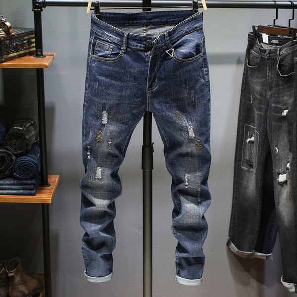 2018 hip-hop men jeans masculina casual denim distressed men's slim jeans pants brand biker skinny rock ripped homme, Blue
2018 hip-hop men jeans masculina casual denim distressed men's slim jeans pants brand biker skinny rock ripped homme, Blue