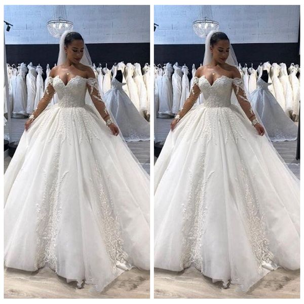 long sleeves lace appliques a-line wedding dresses 2020 formal long bridal gowns custom new gorgeous bandage back robe de mariee, White
long sleeves lace appliques a-line wedding dresses 2020 formal long bridal gowns custom new gorgeous bandage back robe de mariee, White