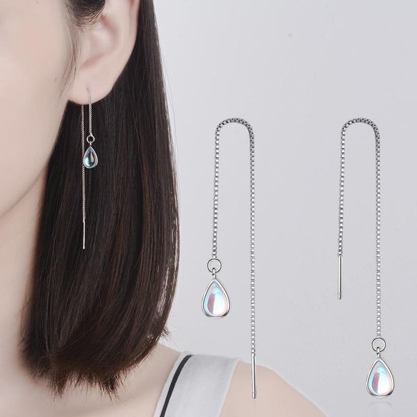 new 925 sterling silver long earring moonstone chain earrings for women female korea jewelry 2019 oorbellen pendientes 
new 925 sterling silver long earring moonstone chain earrings for women female korea jewelry 2019 oorbellen pendientes