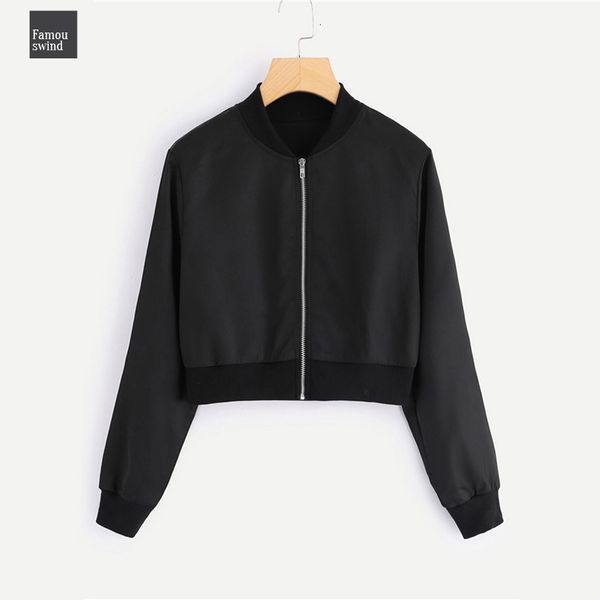solid jacket zip up front bomber autumn women black casual stand collar clothing new design ladies crop coat, Black;brown
solid jacket zip up front bomber autumn women black casual stand collar clothing new design ladies crop coat, Black;brown