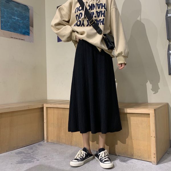skirts trytree spring summer casual skirt women knitted solid striped mid-calf elastic waist a-line geometric pattern, Black
skirts trytree spring summer casual skirt women knitted solid striped mid-calf elastic waist a-line geometric pattern, Black