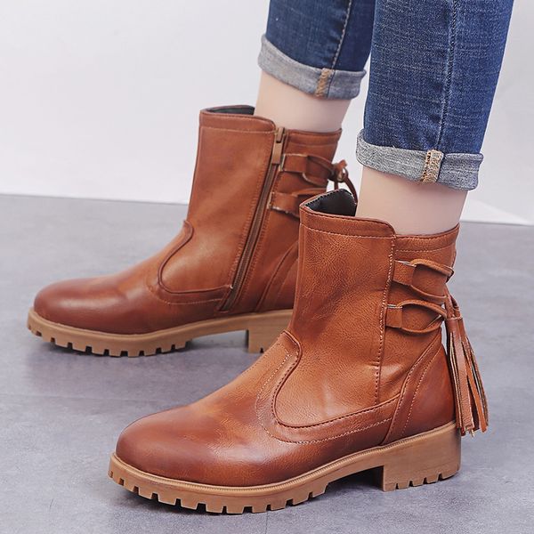 oeak new buckle winter motorcycle boots women british style ankle boots gothic punk low heel ankle boot women shoe plus size 43, Black
oeak new buckle winter motorcycle boots women british style ankle boots gothic punk low heel ankle boot women shoe plus size 43, Black