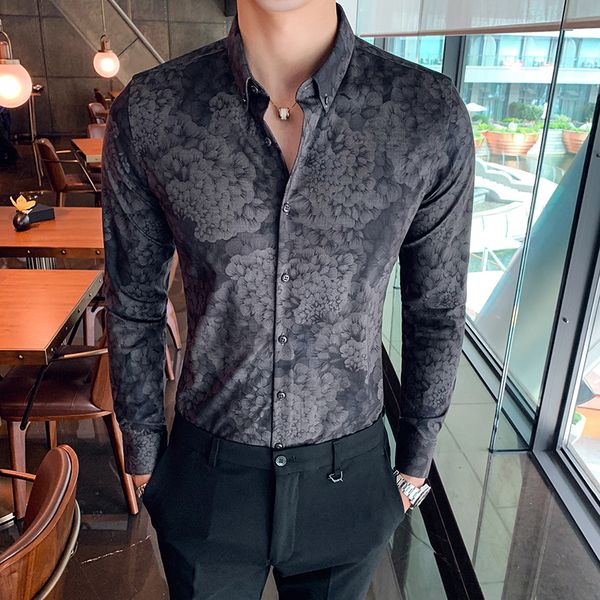 men's long-sleeved shirt 2019 autumn and winter new casual slim long-sleeved shirt youth personality trend men's clothing, White;black
men's long-sleeved shirt 2019 autumn and winter new casual slim long-sleeved shirt youth personality trend men's clothing, White;black