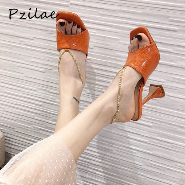 pzilae fashion 2020 new high heels slippers metal chains back strap open toe gladiatorslippers women party dress shoes size 41, Black
pzilae fashion 2020 new high heels slippers metal chains back strap open toe gladiatorslippers women party dress shoes size 41, Black