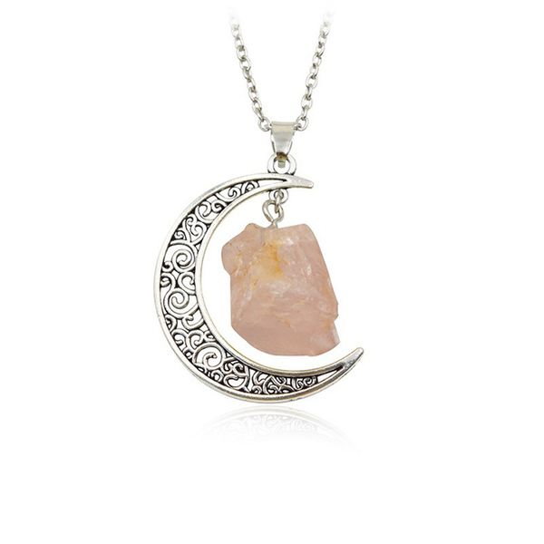 fashion- european and american original handmade simple natural stone moon necklace, Silver
fashion- european and american original handmade simple natural stone moon necklace, Silver