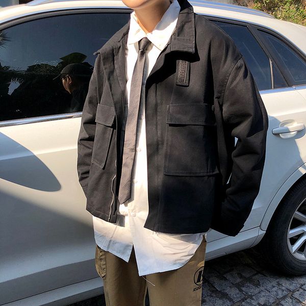 2019 spring casual solid color short length student jacket men safari style turn down collar pockets trend work cotton clothes, Black;brown
2019 spring casual solid color short length student jacket men safari style turn down collar pockets trend work cotton clothes, Black;brown