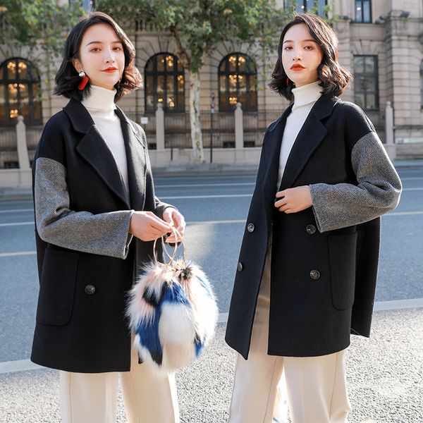 wool coat women double sided jacket winter coat women spliced streetwear windbreaker abrigos mujer invierno 2020 65032 yy695, Black
wool coat women double sided jacket winter coat women spliced streetwear windbreaker abrigos mujer invierno 2020 65032 yy695, Black
