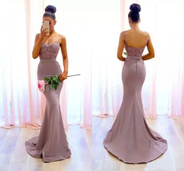 charming dusty pink bridesmaid dresses spaghetti straps lace applique beaded floor length mermaid evening party gown bd9016, White;pink
charming dusty pink bridesmaid dresses spaghetti straps lace applique beaded floor length mermaid evening party gown bd9016, White;pink