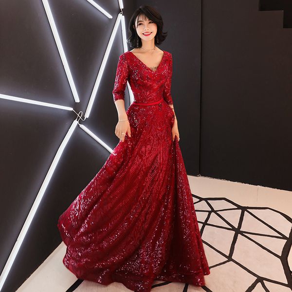 2020 new fashion long evening dress v-neck half sleeve floor length prom dresses shinning sequins banquet party dresses, White;black
2020 new fashion long evening dress v-neck half sleeve floor length prom dresses shinning sequins banquet party dresses, White;black