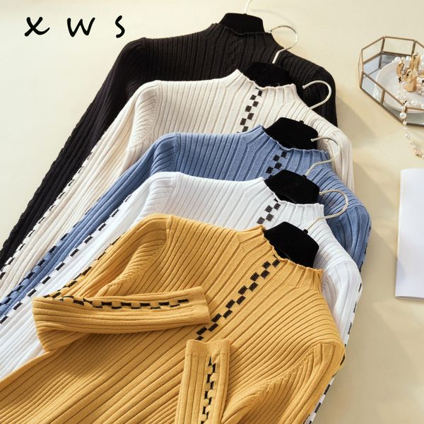 2019 new casual korean autumn winter fashion knit bottoming sweater pullovers women curling collar slim sweater female jumper, White;black
2019 new casual korean autumn winter fashion knit bottoming sweater pullovers women curling collar slim sweater female jumper, White;black