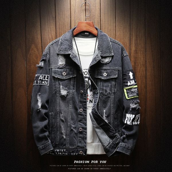 mens jackets and coats black holes denim coats new fashion men spring autumn loose casual jean jackets outwear denim, Black;brown
mens jackets and coats black holes denim coats new fashion men spring autumn loose casual jean jackets outwear denim, Black;brown
