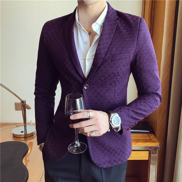 plaid jacket men business casual mens blazer coat slim design men suit jacket asian size s-5xl, White;black
plaid jacket men business casual mens blazer coat slim design men suit jacket asian size s-5xl, White;black
