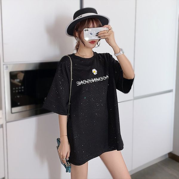 loose midi 2020 summer clothes missing sequins sequins daisy starry sky short-sleeved t-shirt female, White
loose midi 2020 summer clothes missing sequins sequins daisy starry sky short-sleeved t-shirt female, White