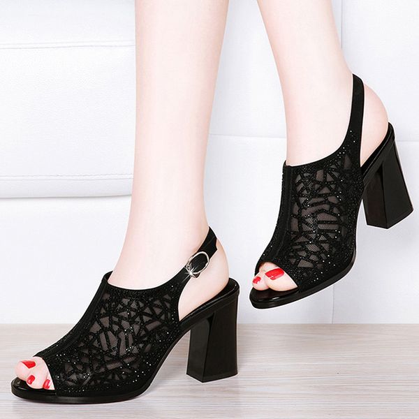 luxury women shoes high heel elegant party shoes solid ankle strap women's belt buckle sandals rhinestone ladies shoes, Black
luxury women shoes high heel elegant party shoes solid ankle strap women's belt buckle sandals rhinestone ladies shoes, Black