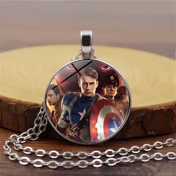 2019 marvel hero captain america pattern time precious stone necklace alloy pendant manufacturers direct sale, Silver
2019 marvel hero captain america pattern time precious stone necklace alloy pendant manufacturers direct sale, Silver