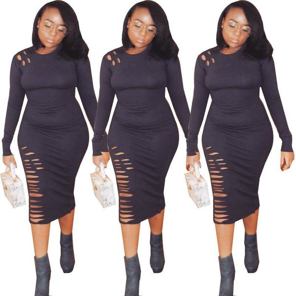 women autumn 2019 clothes fall fashion bodycon dresses long sleeved o-neck hollows casual dress, Black;gray
women autumn 2019 clothes fall fashion bodycon dresses long sleeved o-neck hollows casual dress, Black;gray