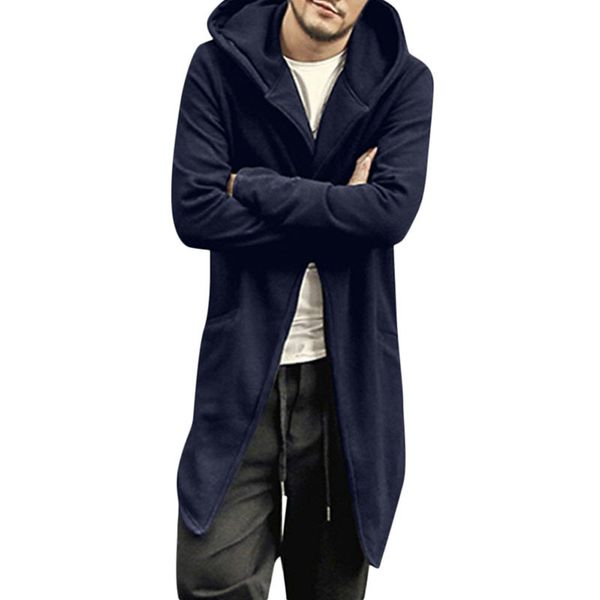 men's autumn slim hooded solid color cardigan long sleeve long trench coat male fashion casual outerwear, Black;brown
men's autumn slim hooded solid color cardigan long sleeve long trench coat male fashion casual outerwear, Black;brown