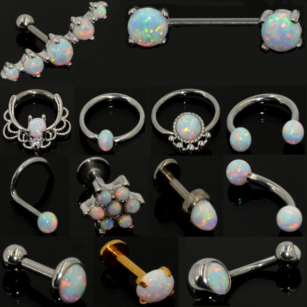 showlove-1pcs stainless opal stone septum nose ring opal ball closure nipple tragues eyebrow piercing earring body jewelry, Slivery;golden
showlove-1pcs stainless opal stone septum nose ring opal ball closure nipple tragues eyebrow piercing earring body jewelry, Slivery;golden