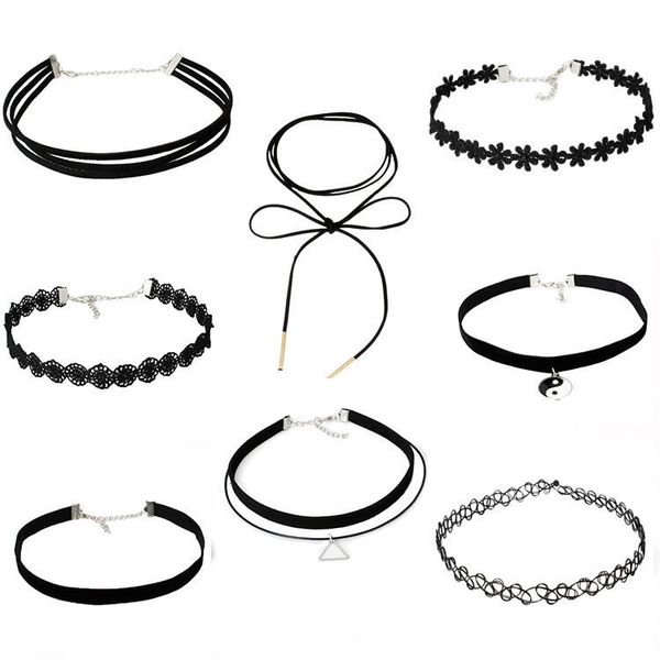 gothic simple european and american ornaments choker collar collarbone chain neck chain suit combined lace necklace girl, Golden;silver
gothic simple european and american ornaments choker collar collarbone chain neck chain suit combined lace necklace girl, Golden;silver